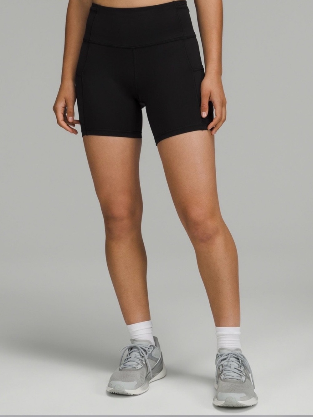 lululemon athletica Black High-Rise Bike Shorts with Side Pockets
